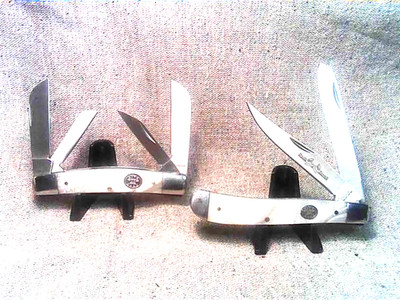 SALE! (2) Classic Pocket Knives Pearl Resin Congress 3-1/2'' & Trapper 3-3/4'' NIB