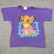 Vintage Lion King T Shirt Kids Youth Girls Small Purple 90s Cotton
