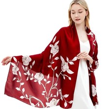 Women Silk Scarves Long Satin Lightweight Outdoor Shawl Wraps Printed Head Scarf