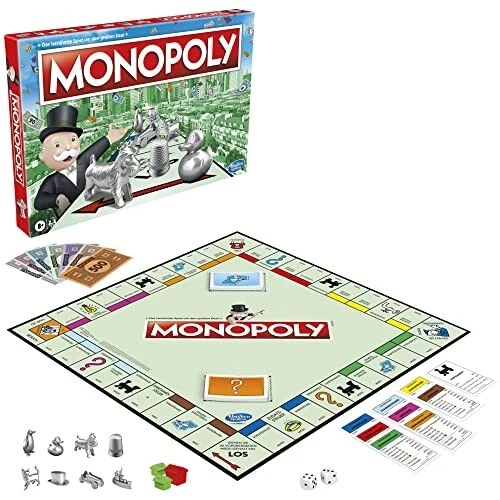Monopoly Classic Brettspiel mit Fingerhut Spielfigur Familienspiel Hasbro Neu - Bild 3 von 3