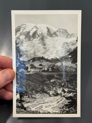 Vintage Postcard Paradise Inn Mount Rainier Washington Scenic View RPPC