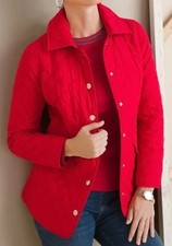 NWT Chico's Modern Quilted Jacket Red Leopard size 3p US 12/14 Pit to pit 23"