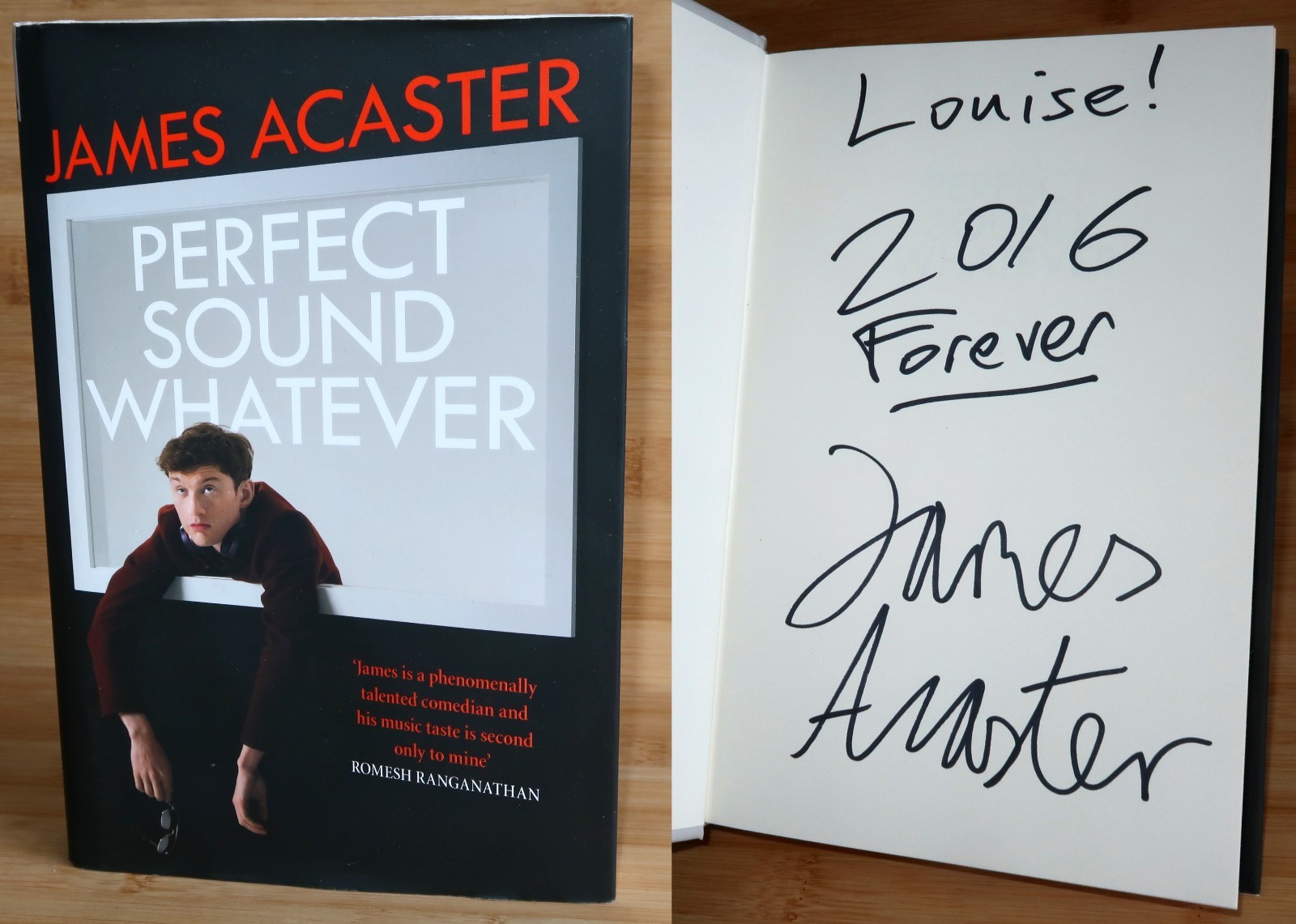 James Acaster Signed Book Perfect Sound Whatever Conmedian Music