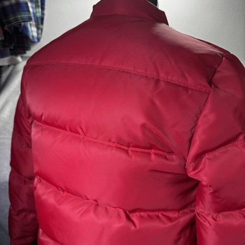 J Crew S Red White Duck Down Puffer Jacket Short Full Zip Expedition Feather - Picture 5 of 13