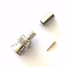 5 Pack BNC Male Plug Crimp RF Coaxial Coax Connector for RG8/X, LMR-240 US Stock
