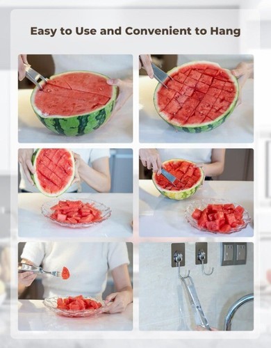 2-in-1 Watermelon Cutter & Fork | Stainless Steel Fruit Slicer Tool - Bild 6 von 7