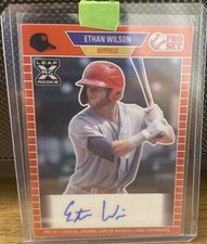 2021 Leaf Pro Set Metal - 1989 Base Autographs Red Mojo #PA-EW1 Ethan Wilson...