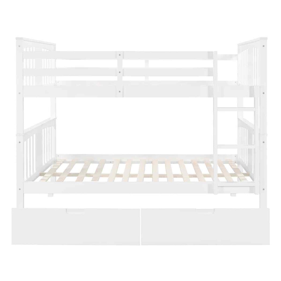 Full over Full Bunk Bed with Drawers and Ladder