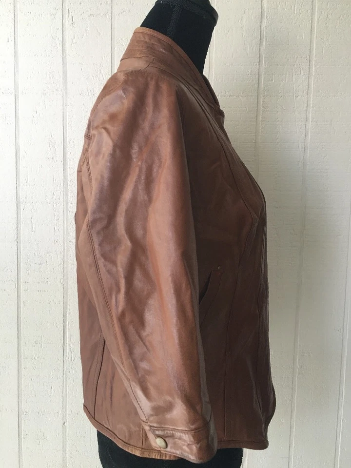 CHAQUETA DE CUERO NAPA SUAVE AUSTRALIANA NATURAL EMU NUEVA CON ETIQUETAS Talla L Foto 4 de 4