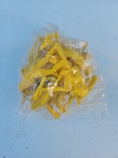 10 Vintage Yellow Plastic Cowboy and Indian Figures Marked Hong Kong 2 1/2" 209