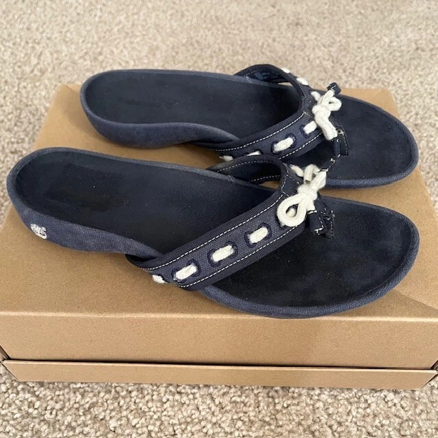 Infradito Timberland taglia 8M corda fiocco Ellsworth ballerine sandali blu scuro