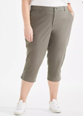 Style & Co Women's Plus Mid-Rise Comfort Waist Capri Pants 24W Essential NWT
