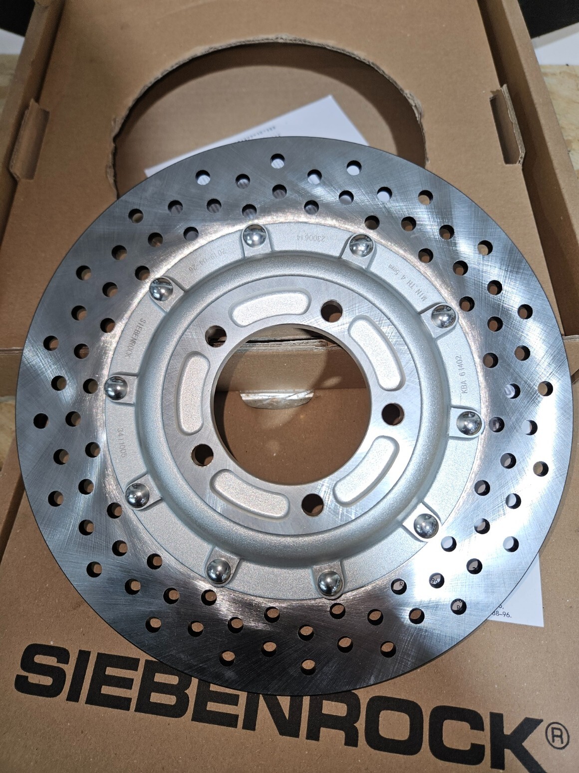 Disque frein pour BMW R2V R45 R65 R80G/S de 1980 à 1987 en acier inox Siebenrock