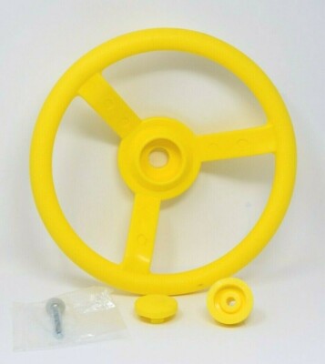 Playground Swing Set Play Backyard Jungle Gym Steering Wheel & Cap 12'' Yellow
