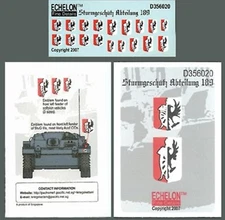Echelon 1/35th Scale Sturmgeschutz Abteilung 189 Decal Sheet # D356020