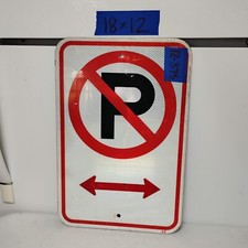 Authentic Real Street Road Sign No Parking 12"X18"  Lot 12-375