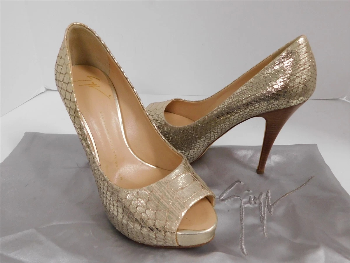 Giuseppe Zanotti Heels M Snake for sale | eBay Giuseppe Zanotti Reptile Snakeskin Metallic Silver Heels Pumps 36 main image 0