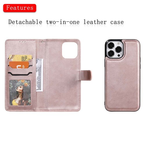 For iPhone 13 12 11 X XR SE 8 7 6s Magnetic Detachable Wallet Leather Case Cover - Picture 30 of 43