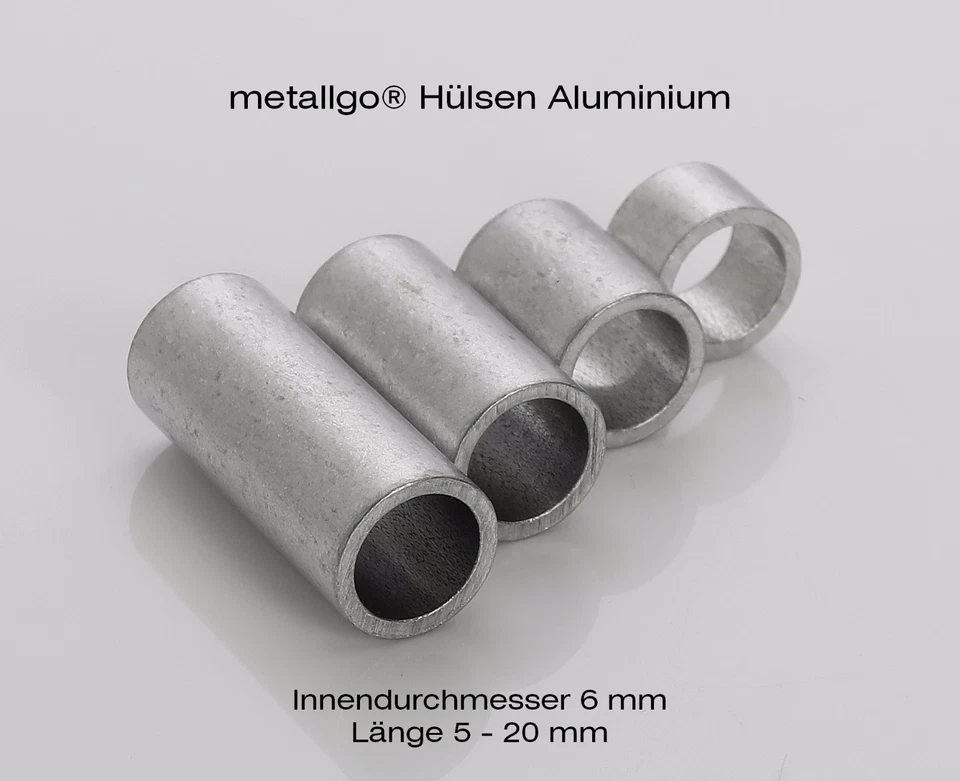 Aluminium Distanzhülsen, ohne Innengewinde, bis M6 durchsteckbar, 8x6x1 mm - Bild 4 von 4
