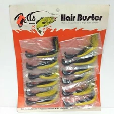 Betts Hair Buster Bass Jig Fishing Lures 12 Pc Dealer Card Black Yellow 1/2oz