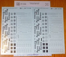 Microscale Decal HO #87-1340 Pacific Fruit Express PFE Ice Reefers 1960 - 1978