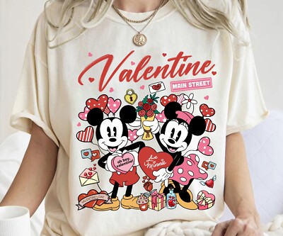 Vintage Mickey Minnie Disney Valentine on Main Street Unisex Shirt