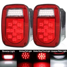 1 Pair Rear 39 LED Tail Lights Brake License Plate Lamp Trailer Truck Waterproof