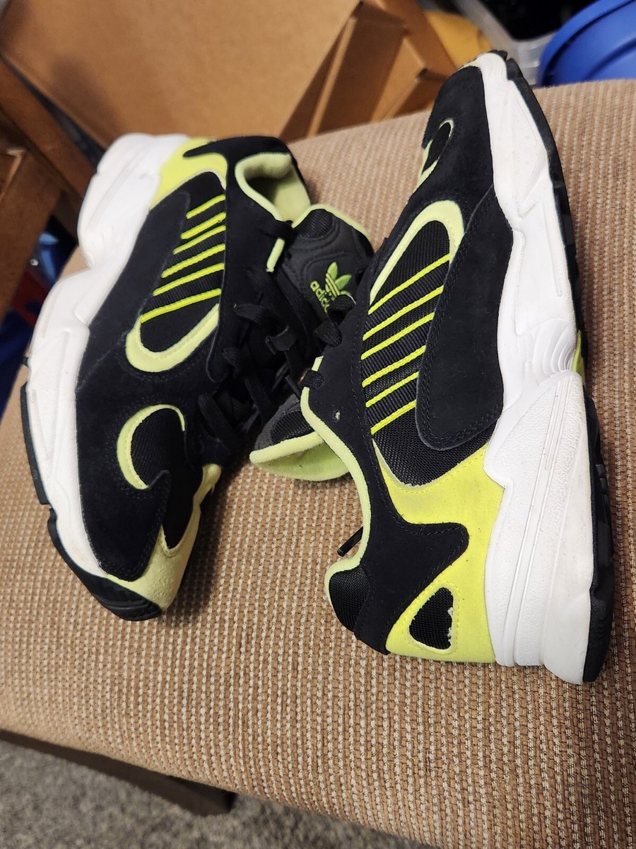 Mens Size 9.5 Adidas Yung-1 Black/ High Res (Neon) Yellow EE5317