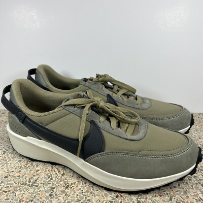 Nike Waffle Debut SE Shoes Olive Green Running Sneakers Mens Sz 10