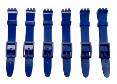 Swatch Replacement Plastic PVC Watch Band Flat Shinny without Pins 12mm