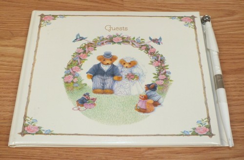 Genuine Vintage Hallmark Wedding Bears Guest Signing Book - Collectible *READ* 