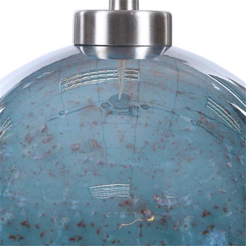 Uttermost Gemblue 1-Light Coastal Steel and Glass Mini Pendant in Blue/Nickel - Picture 13 of 14