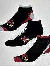Arizona Cardinals NFL Men's 3-Pack Socks Size Large (10-13) -  New
