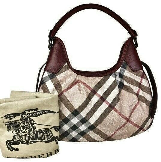 BURBERRY Prorsum ~ Embossed Nova Check Brooklyn Hobo Bag