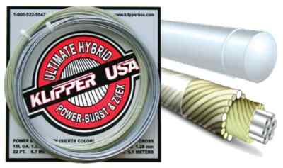 Klipper USA Tennis String Ultimate Hybrid Power Burst Main 16L and Zyex Cross 17