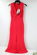NWT Elisabetta Franchi Jumpsuit Womens Size 38 V Neck Cropped Flare sleeveless