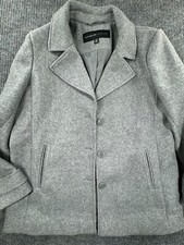 Marc Coat Women's X-large Gray Wool Water Resistant Peacoat Jacket Pockets
