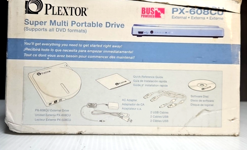 Plextor PX‑608CU Super‑Multi USB 2.0 Portable DVD Writer New in Box ,Collector's - Afbeelding 9 van 12