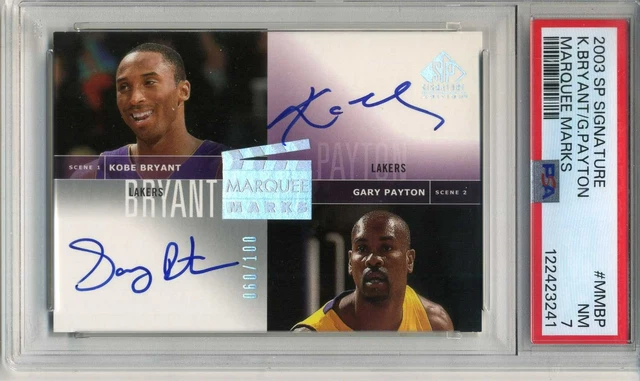 2003 SP Signature Kobe Bryant / Gary Payton Dual Autos #'d 060/100 PSA7