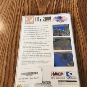SIM CITY 2000 Sega Saturn Game Tested Printed Cover Art No Manual 