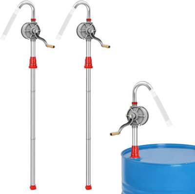 Aluminum Drum Rotary Hand Pump, 2 Pack Barrel Pump Hand Crank Oil Gas Barrel Dru