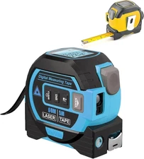 Almighty Tools Tape Measure 3-In-1 Laser Digital Measuring Tape Ruler-Lcd Backli