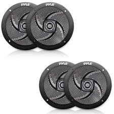 Pyle PLMRS5B 5.25-In Waterproof Low Profile Marine Speakers, Black 4 Speakers 