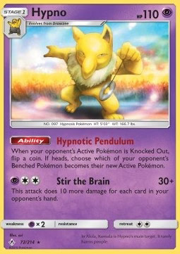 Pokémon Hypno UNB-72 Rare Deutsch Good Reverse Holo