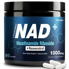 NAD+ Supplement 1000mg - NR & Resveratrol | Liposomal NAD for Brain, Energy & He