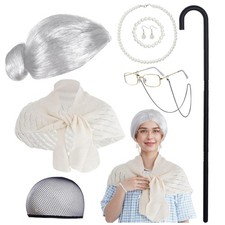 Old Lady Costume 100 Days of School Grandma Costume Silver
