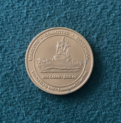 USS CARNEY DDG 64, Mick, Challenge Coin Token, USN