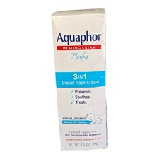Aquaphor Baby Healing Cream 3-in-1 for Diaper Rash Cream, 3.5 oz