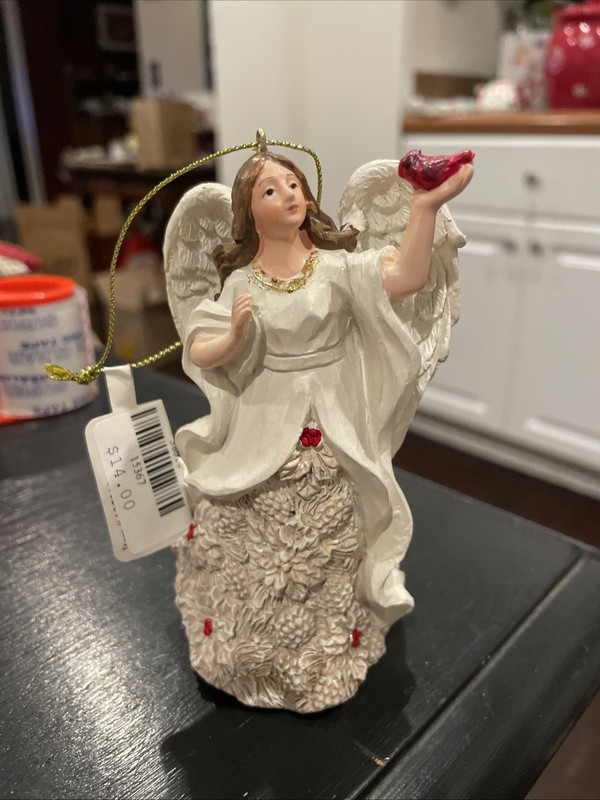 Roman Angel Holding Cardinal Ornament