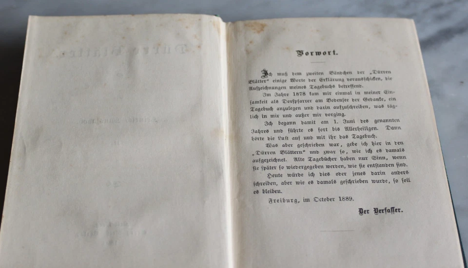 buch heinrich hansjakob DÜRRE BLÄTTER 2 band alt antik 1890 top vintage deko 298 - Bild 3 von 4